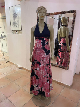 Dress black - red floral